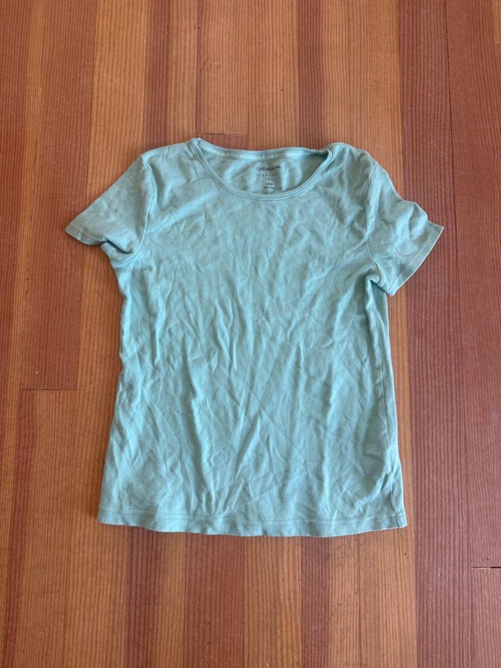 Croft & Barrow 100% Cotton Women's Mint Crewneck Short Sleeve Classic Tee